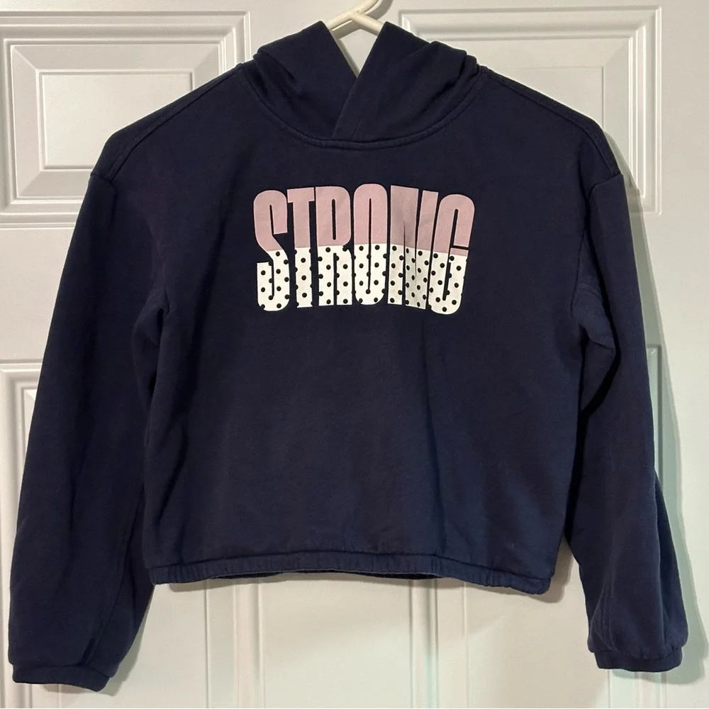 Girls Old Navy Active Blue Cropped Hoodie Size Medium (8)